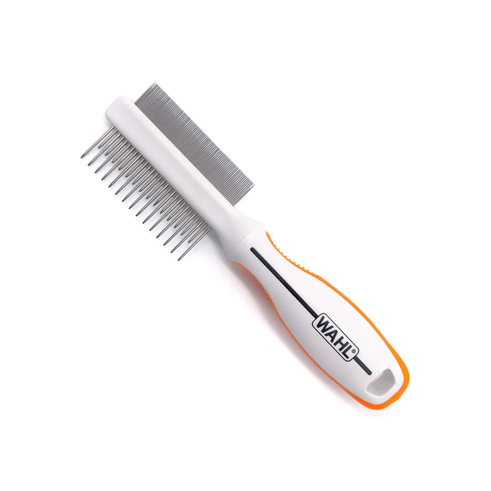 WAHL Orange/White 2-in-1 Finishing and Flea Comb - Image 2