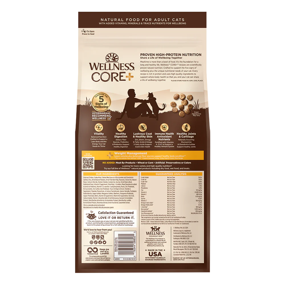 WELLNESS Core Grain Free Chicken Indoor Dry Cat Food 2.27kg - Image 3