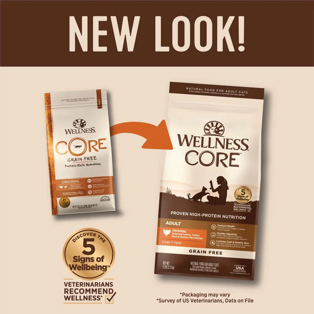 WELLNESS Core Grain Free Original Chicken & Turkey Dry Cat Food 2.27kg - Image 2