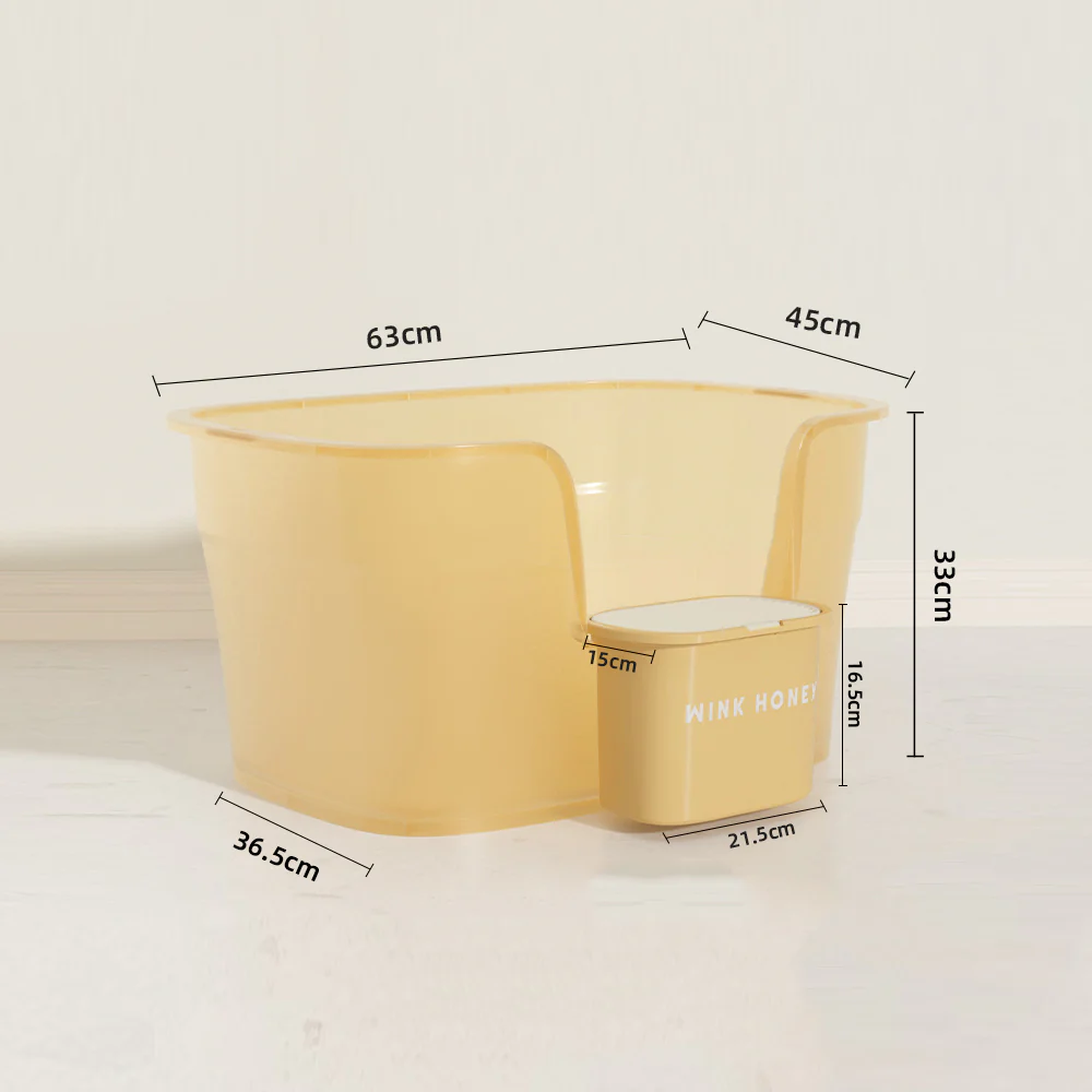 WINK HONEY Extra-Large Anti-splash Cat Litter Box With Trash Bin & Stairway - Image 11