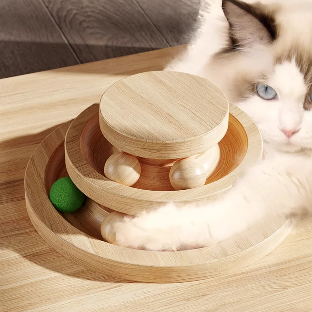 Wooden Cat Tree with Sisal Scratching Posts & Acrylic Space Pod - Image 4