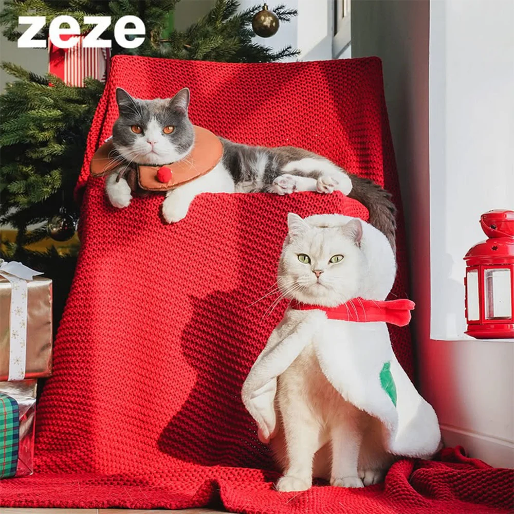 ZEZE Christmas Snowman Pet Cape Costume - Image 2