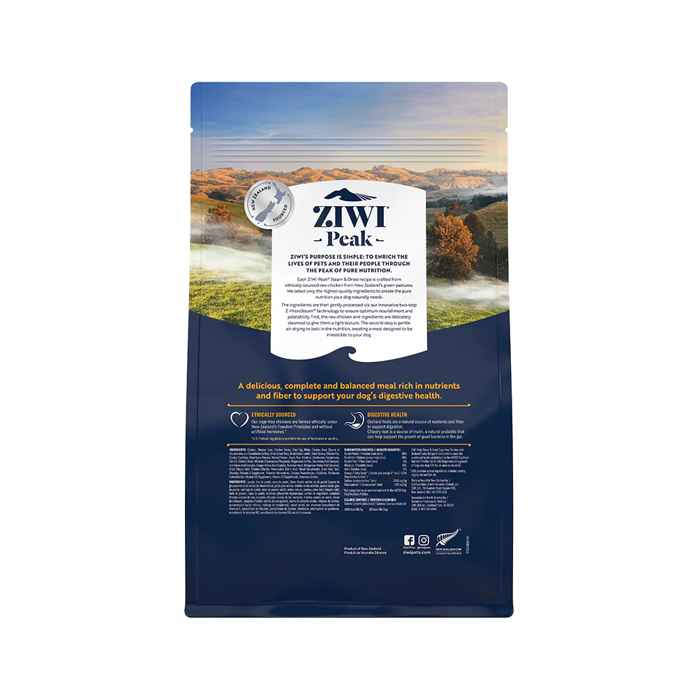 ZIWI PEAK Steam & Dried Cage-Free Chicken with Orchard Fruits Dog Food - Image 3