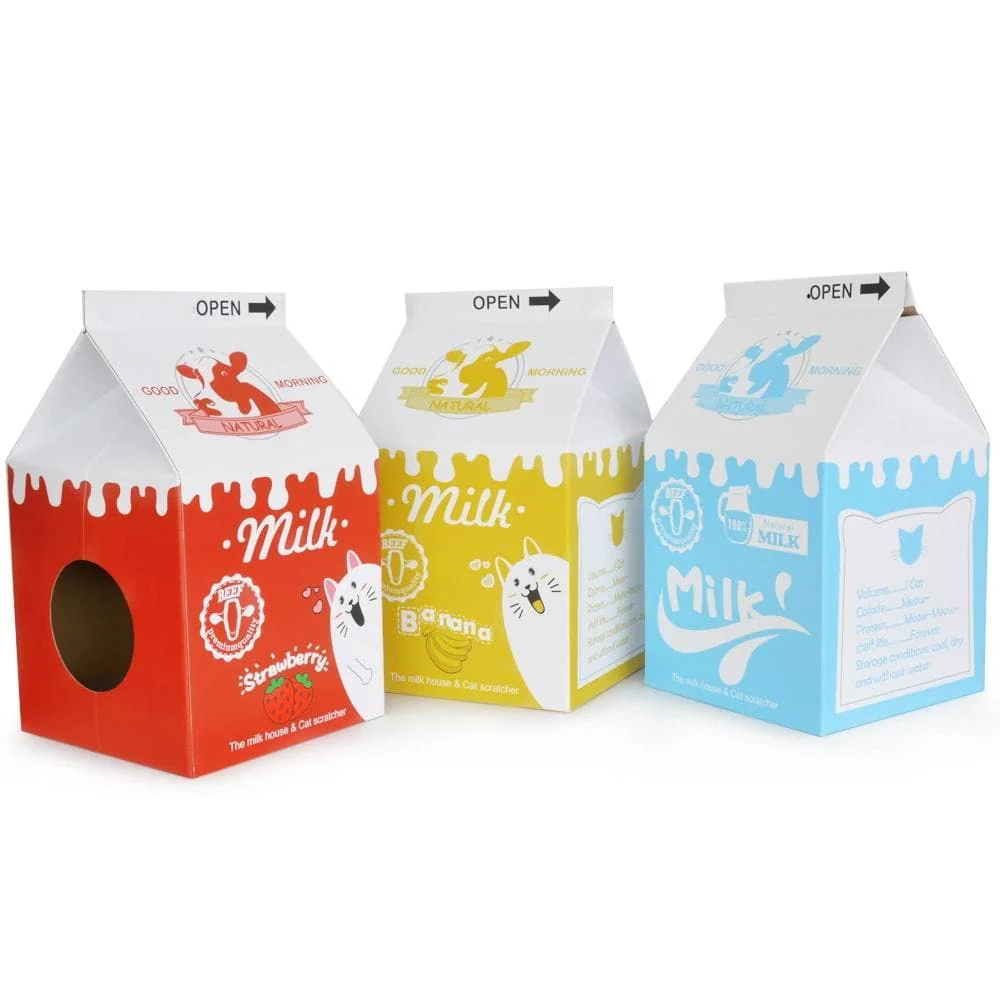 ZODIAC Yellow Milk Box Cat Scratchers 32x32x56cm - Image 3