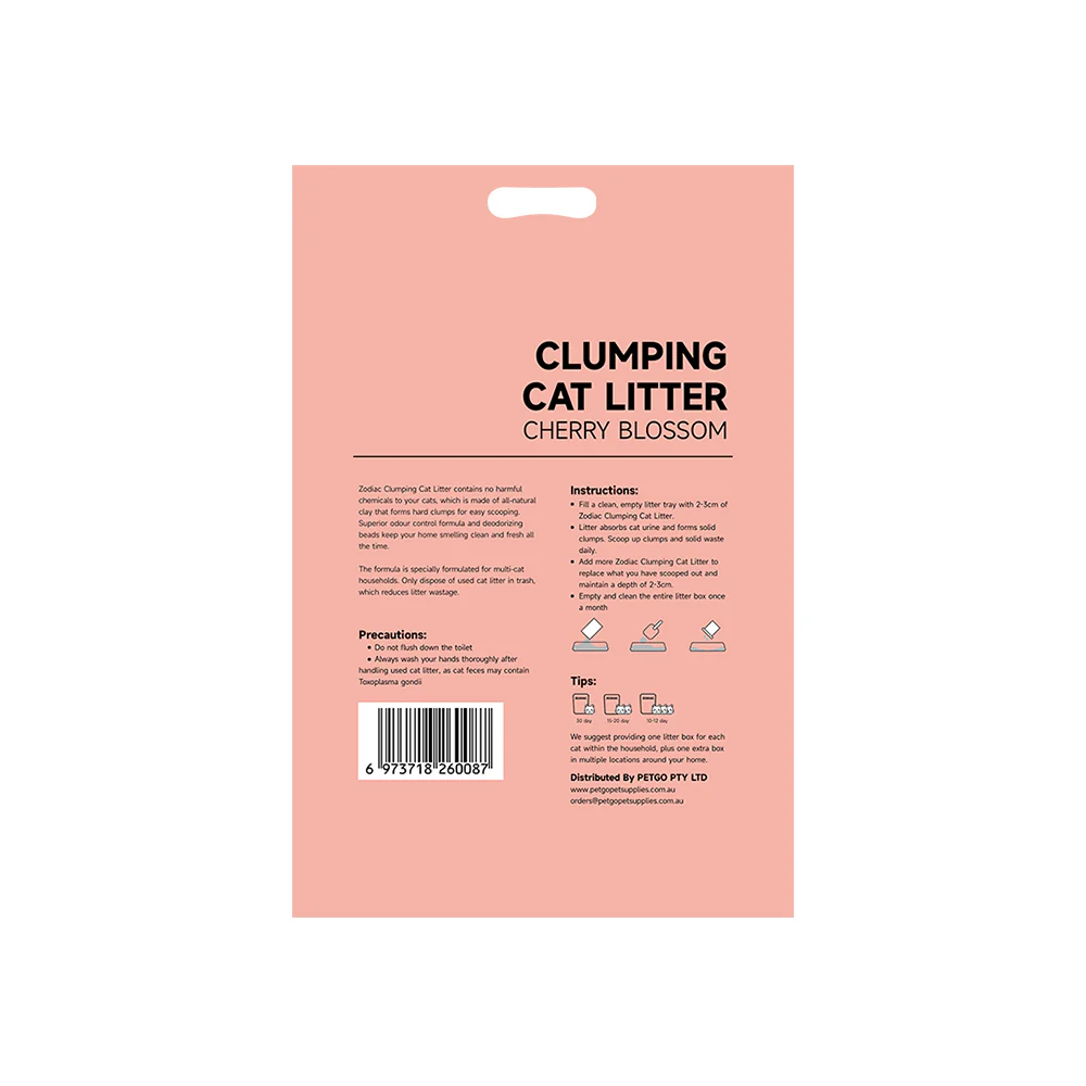 ZODIAC Cherry Blossom Clumping Cat Litter 6kg - Image 3