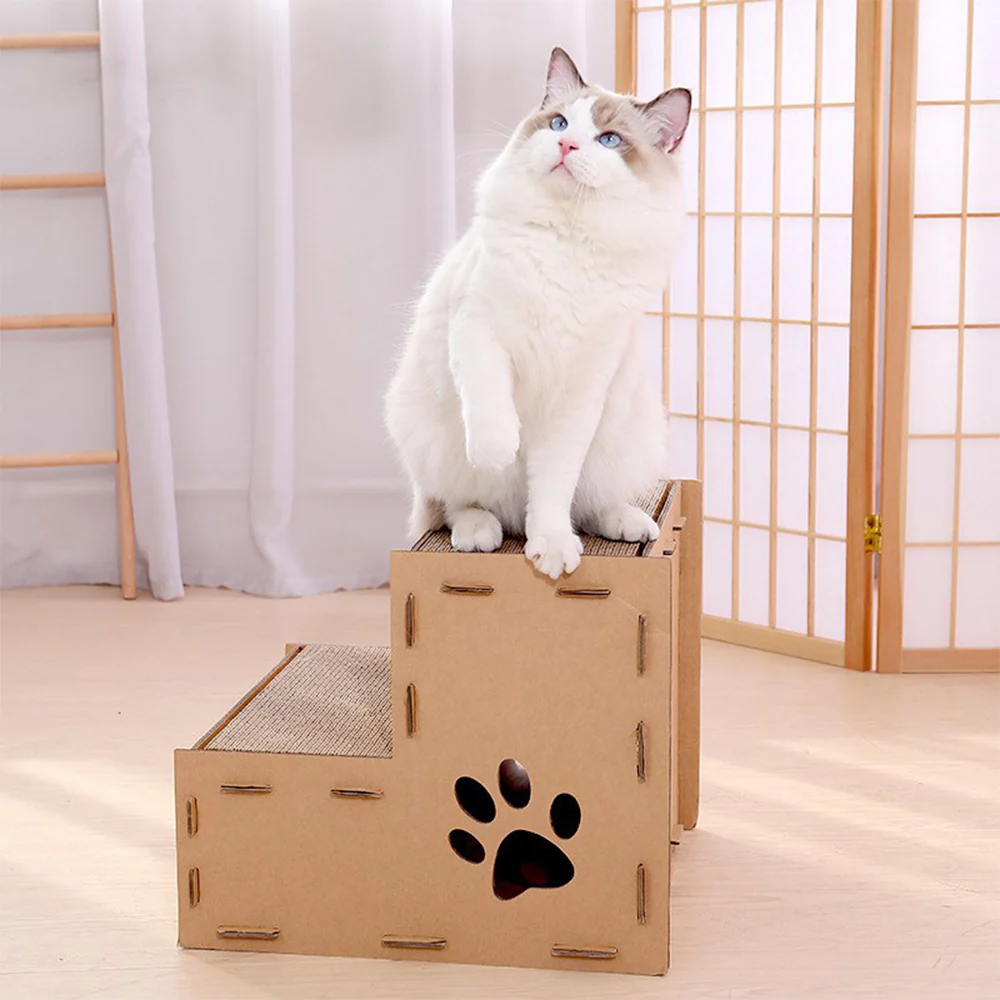 ZODIAC Double Layer Stairway House Corrugated Paper Cat Scratcher - Image 2